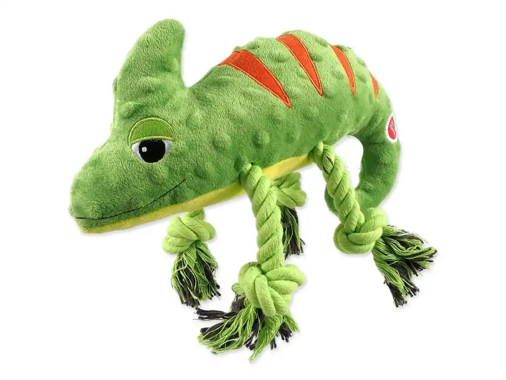 Novinka Hračka Dog Fantasy Jungle chameleon pískací zelená 28 cm