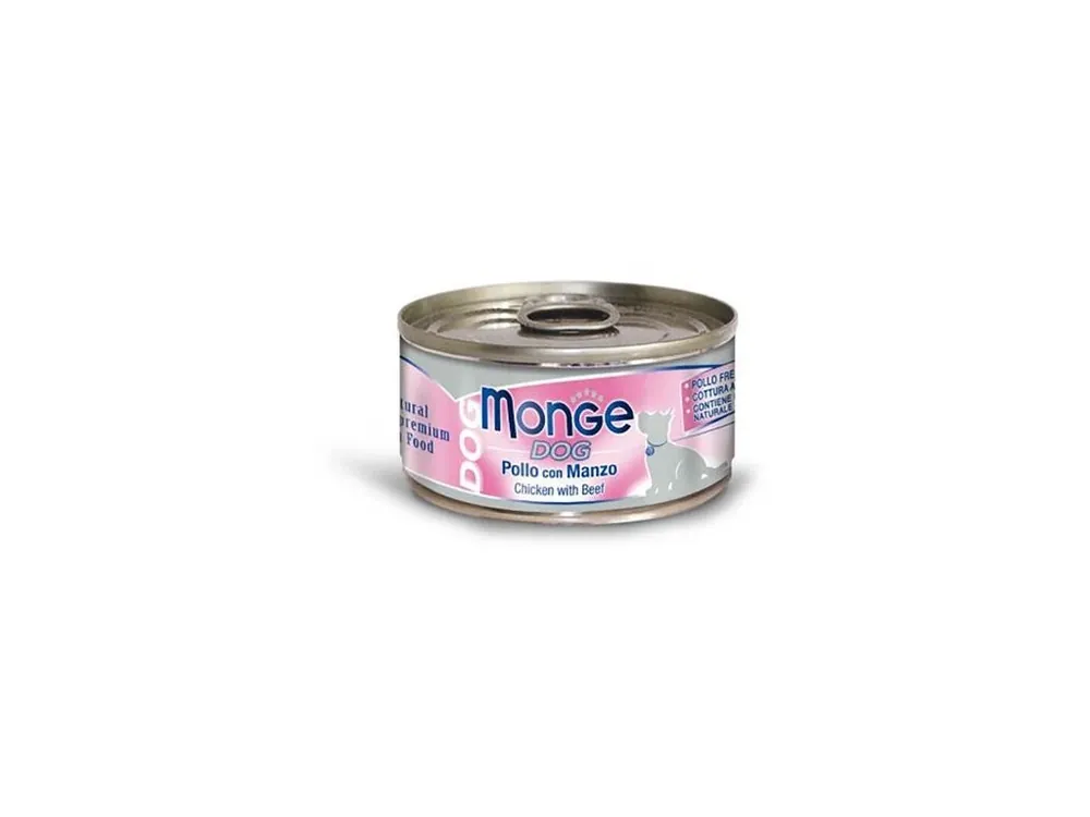 MONGE DOG NATURAL kuřecí maso s hovězím pro psy 95 g Oblíbený