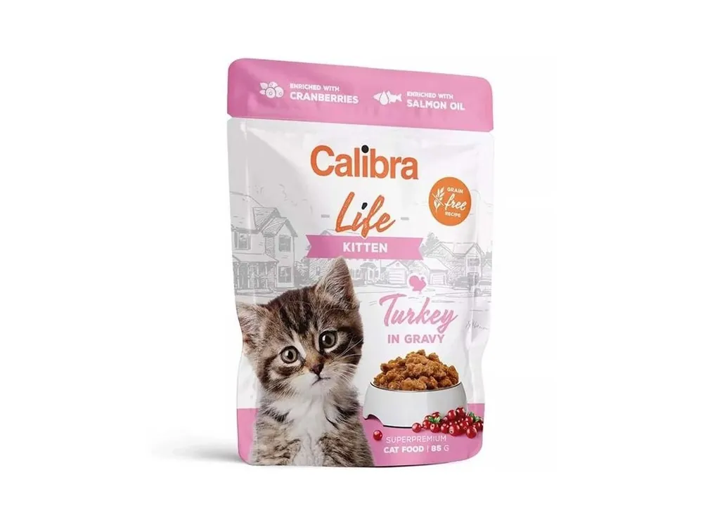 Zlevněný Calibra Cat Life kapsička Kitten Turkey in gravy 85 g