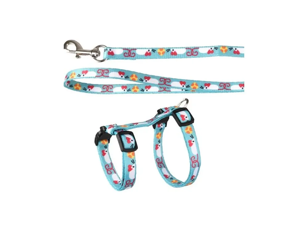 Postroj s vodítkem Kitten Arwen 20-30cm modrý Flamingo Přímo Od Výrobce