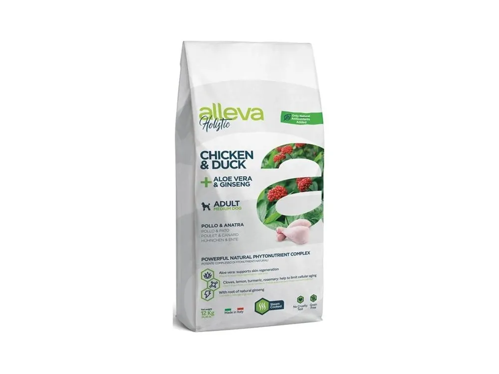 ALLEVA HOLISTIC Dog Dry Adult Chicken & Duck Medium 12 kg Časově Omezené