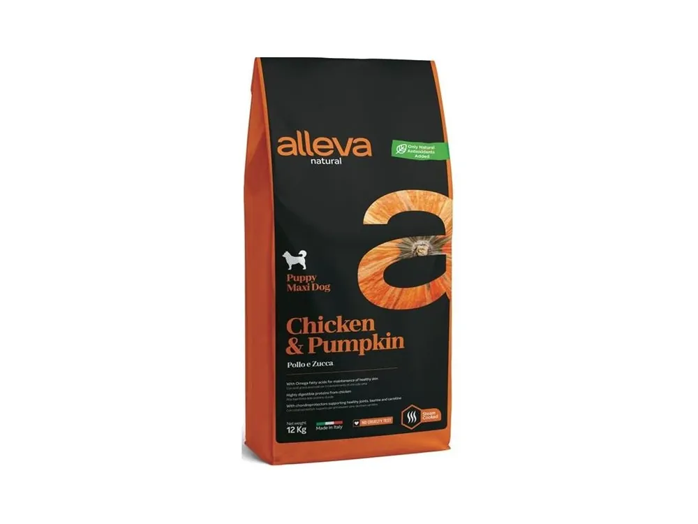 ALLEVA NATURAL Dog Dry Puppy Chicken & Pumpkin Maxi 12 kg Autentický