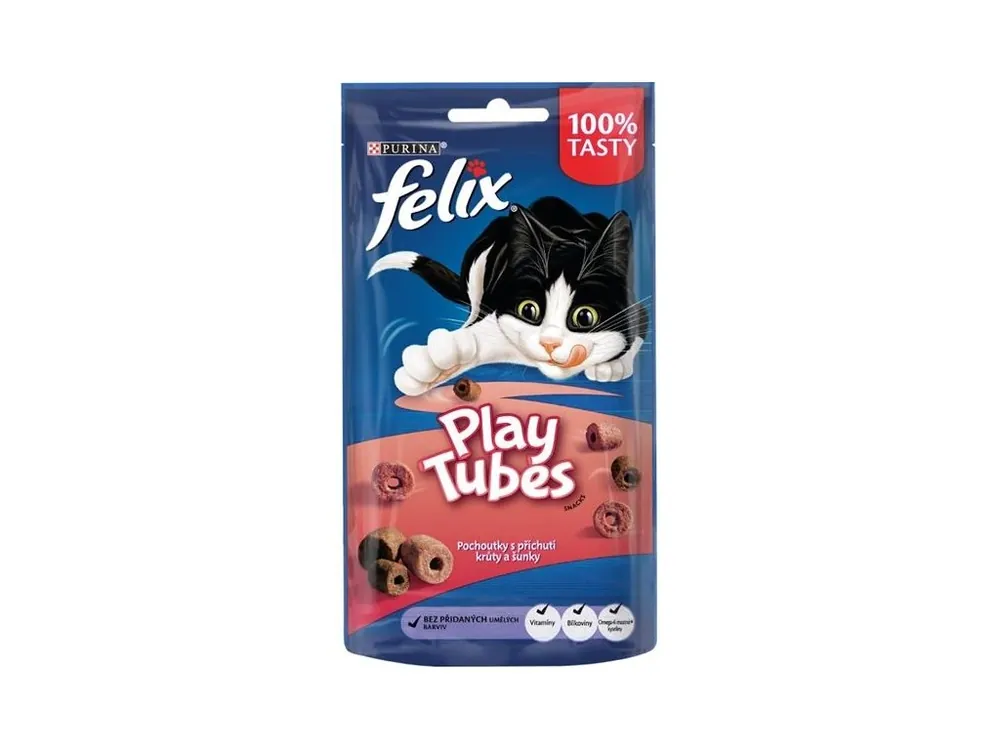 Nakupujte Hned Felix Snack cat - Play Tubes příchuť krůta, šunka 50 g