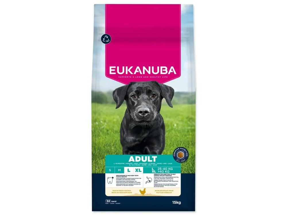 Krmivo EUKANUBA Adult Large rich in fresh chicken 15 kg Nejlepší Cena