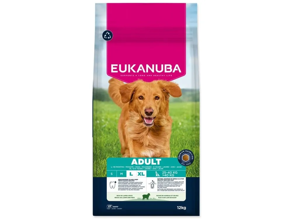 Krmivo EUKANUBA Adult Large rich in lamb and rice 12 kg Nakupujte Hned
