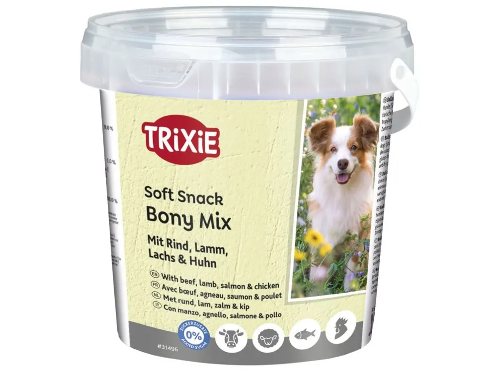 Soft Snack Bony MIX - hovězí, jehněčí, losos, kuře 500 g Vysoce Kvalitní