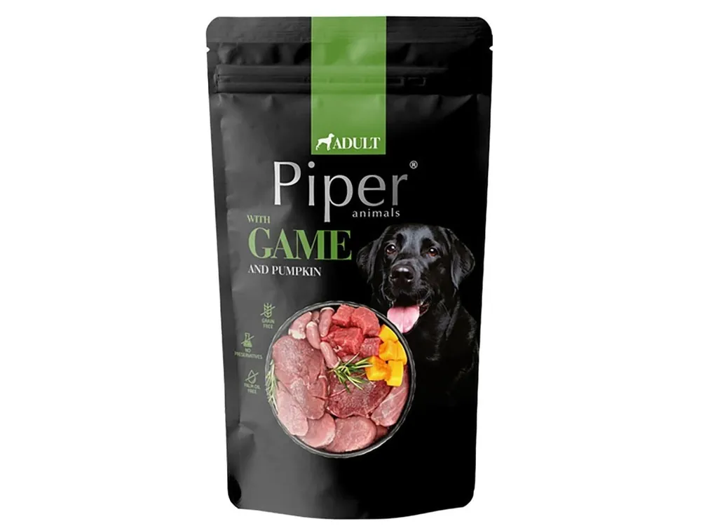 Víkendová Akce NEW PIPER se zvěřinou a dýní, kapsička pro psy 150 g