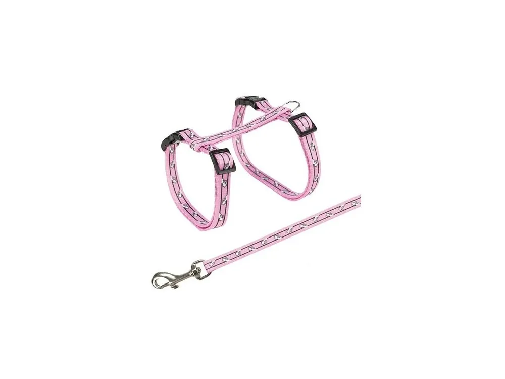 Bezpečná Platba Postroj s vodítkem pro kočku - motiv 27-45cm/10mm 1,20m