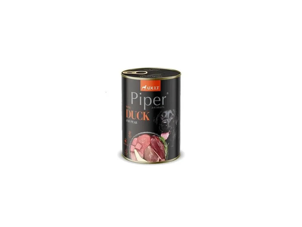 NEW PIPER s kachnou a hruškou, konzerva pro psy 400 g Poslední Šance