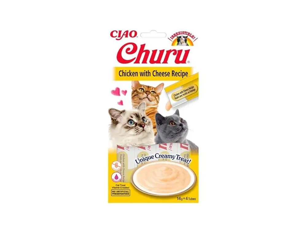 Inaba Churu cat snack Kuře se sýrovou příchutí 4x14 g Cenově Výhodný