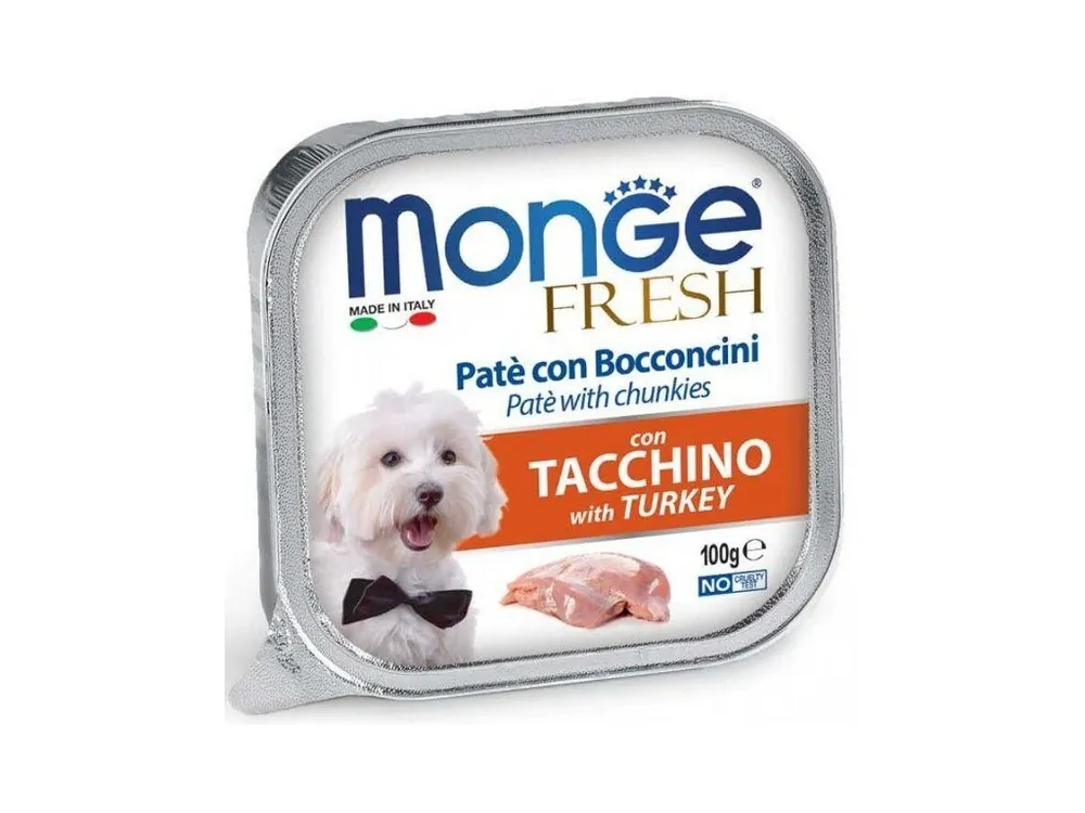 MONGE FRESH - paštika a kousky s krůtou 100 g pro psy Horká Nabídka