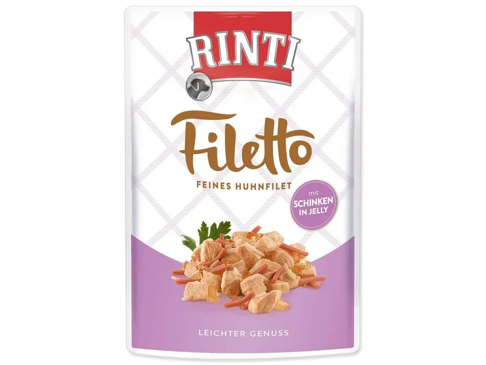 Kapsička Rinti Filetto Adult kuře a šunka v želé 100g Akční Cena