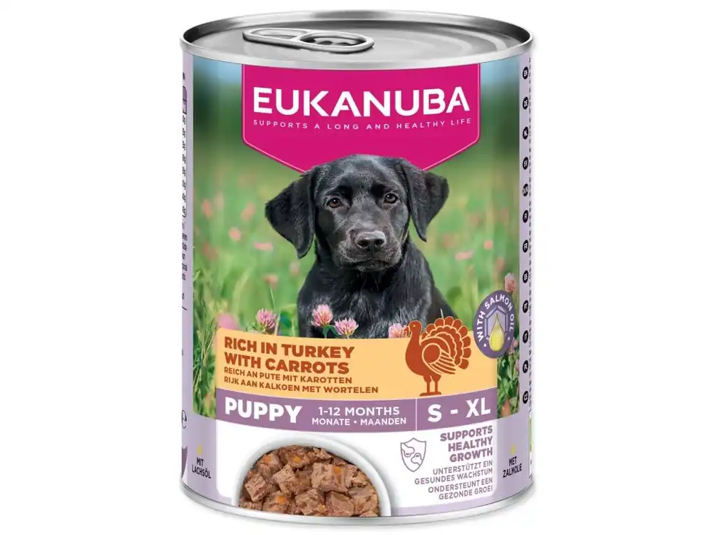 Konzerva EUKANUBA Puppy bohatá na krůtí s mrkví 400 g Tovární Cena