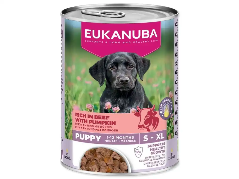 Konzerva EUKANUBA Puppy bohatá na hovězí s dýní 400 g Výprodej
