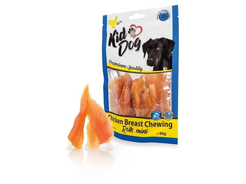 KIDDOG kuřecí prsa na buvolí tyčince mini 9 cm - 80 g Super Cena