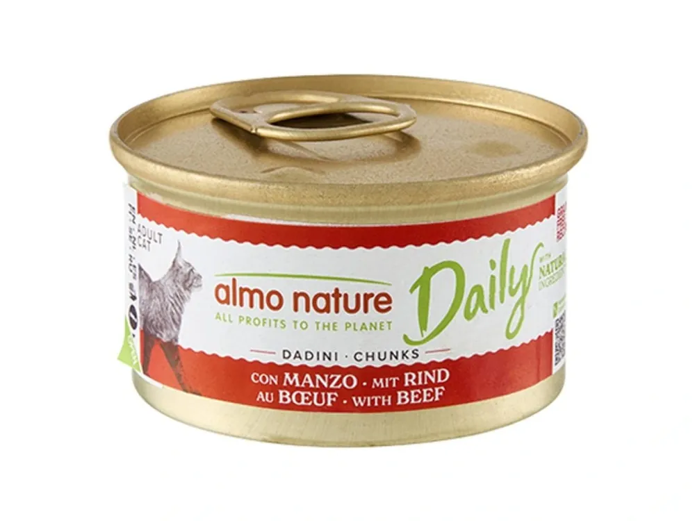 Levný Almo Nature Daily Menu WET CAT - Kousky s hovězím 85 g