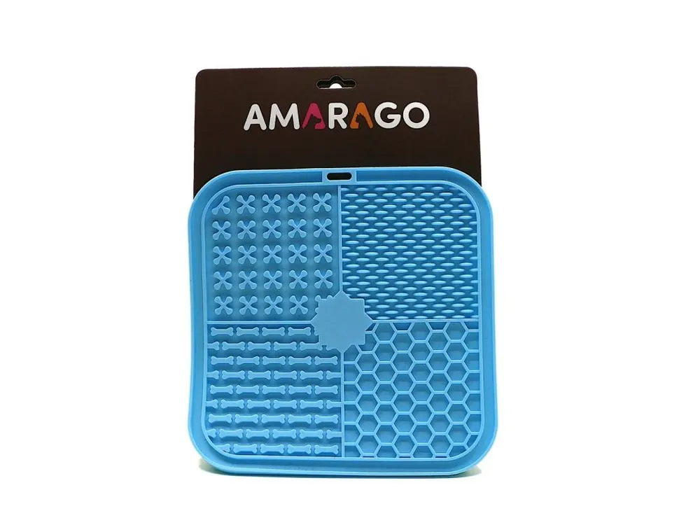 Amarago lízací podložka hranatá 20x20cm světle modrá Hit Sezóny