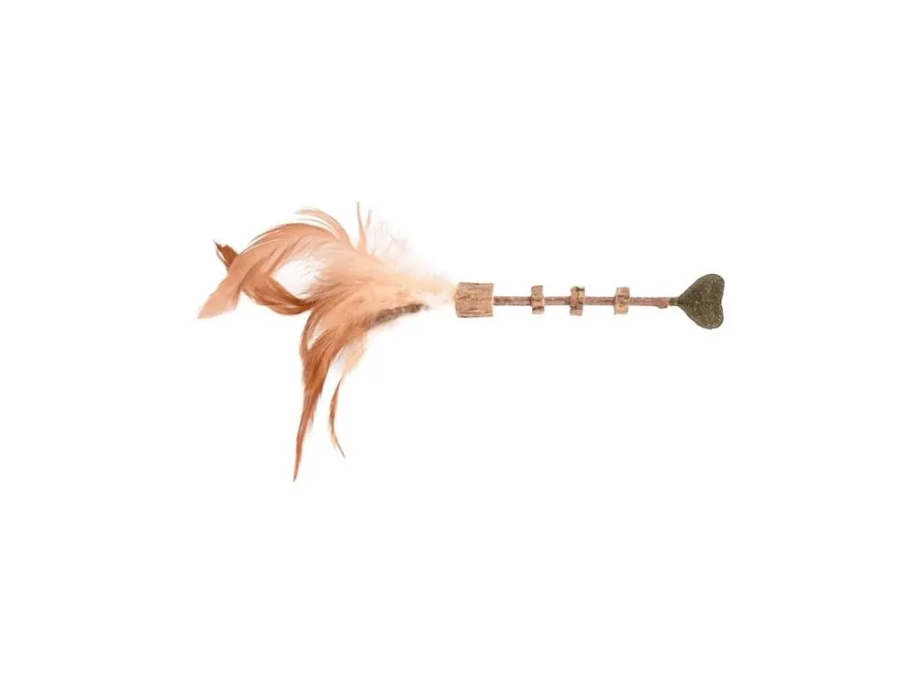 Hračka cat matatabi tyčka peří/srdce 20x3 cm Flamingo Akce