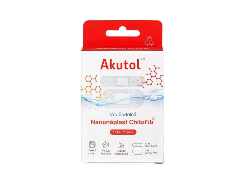 Akce Akutol Nanonáplast ChitoFib, Voděodolné balení - 15 ks