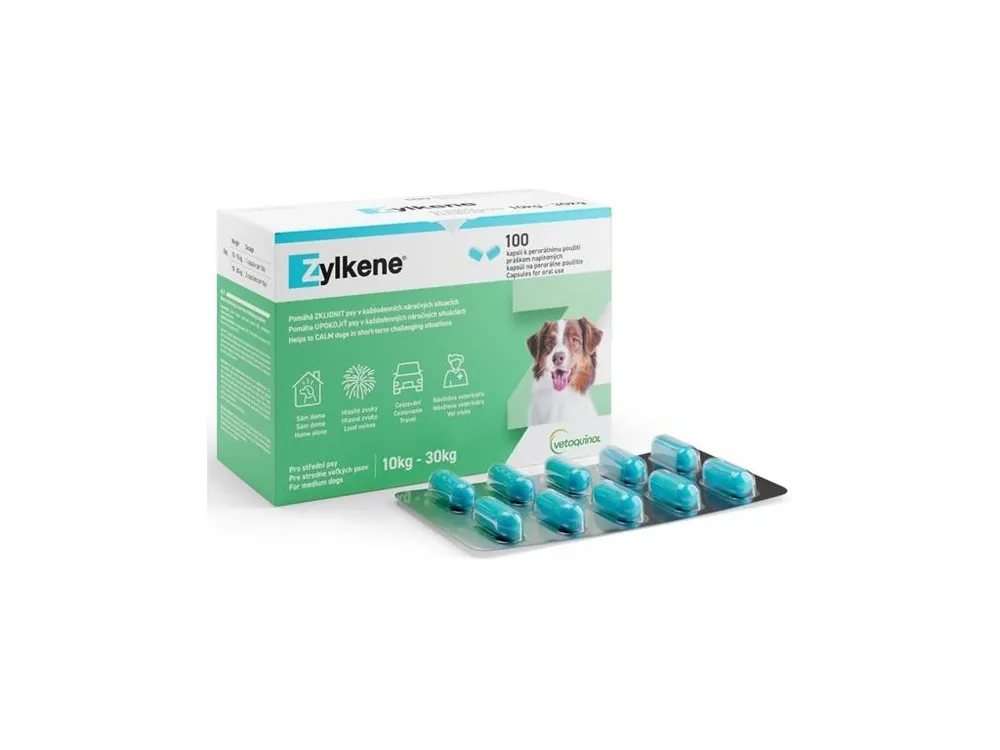 Vrácení Zdarma Zylkene 225 mg pro střední psy od 10 kg do 30 kg (100 ks)