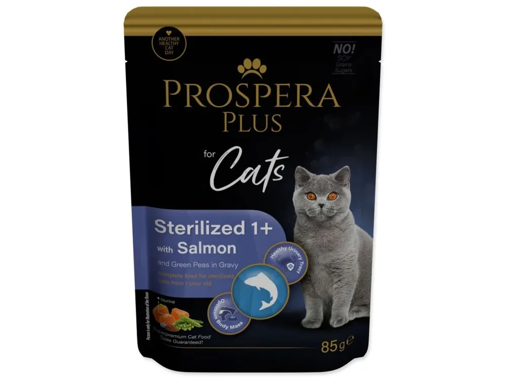 Nakupujte Hned Kapsička Prospera Plus Sterilized 1+, Salmon, Peas 85g