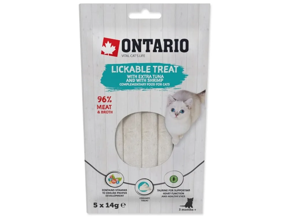 Pochoutka Ontario lízací extra tuňák a krevety 5x14g Bezpečná Platba