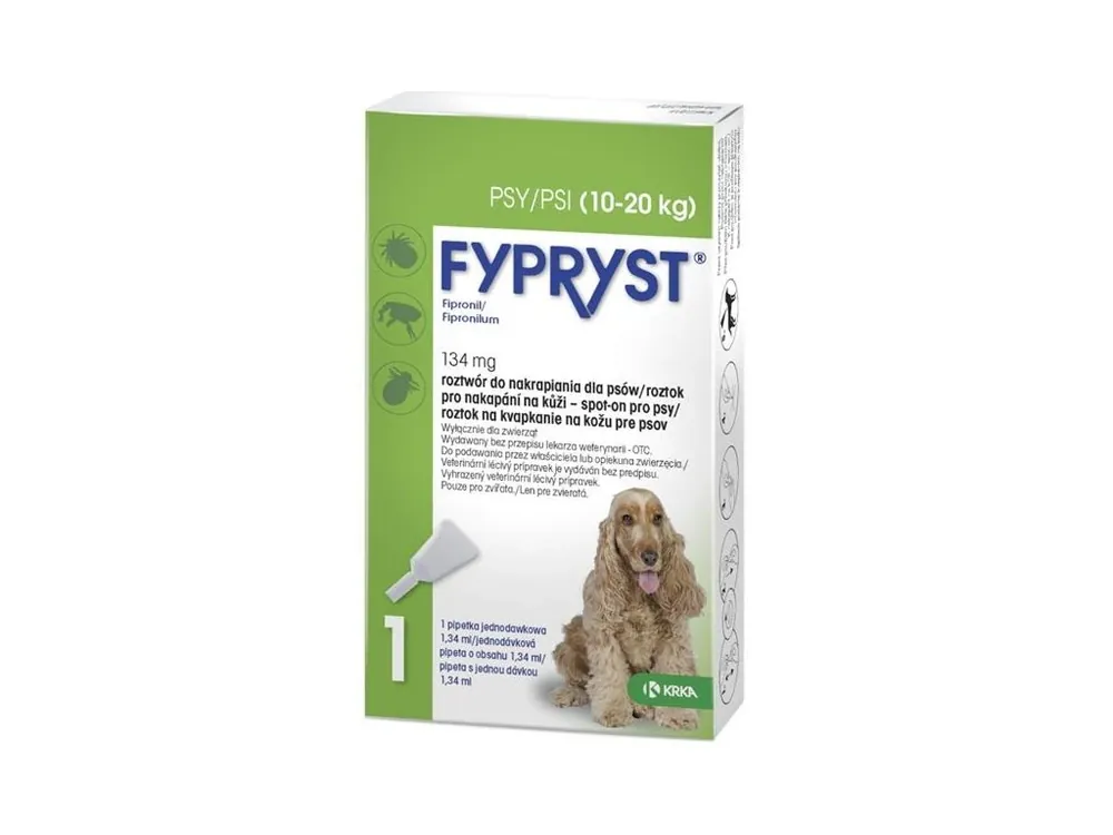 Fypryst spot on a.u.v. M (pes 10-20kg) sol 1x1,34 ml Ihned K Objednání