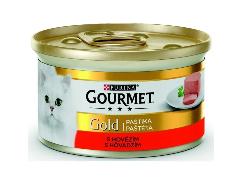 Gourmet Gold Cat konzerva jemná paštika hovězí 85 g Cenově Výhodný