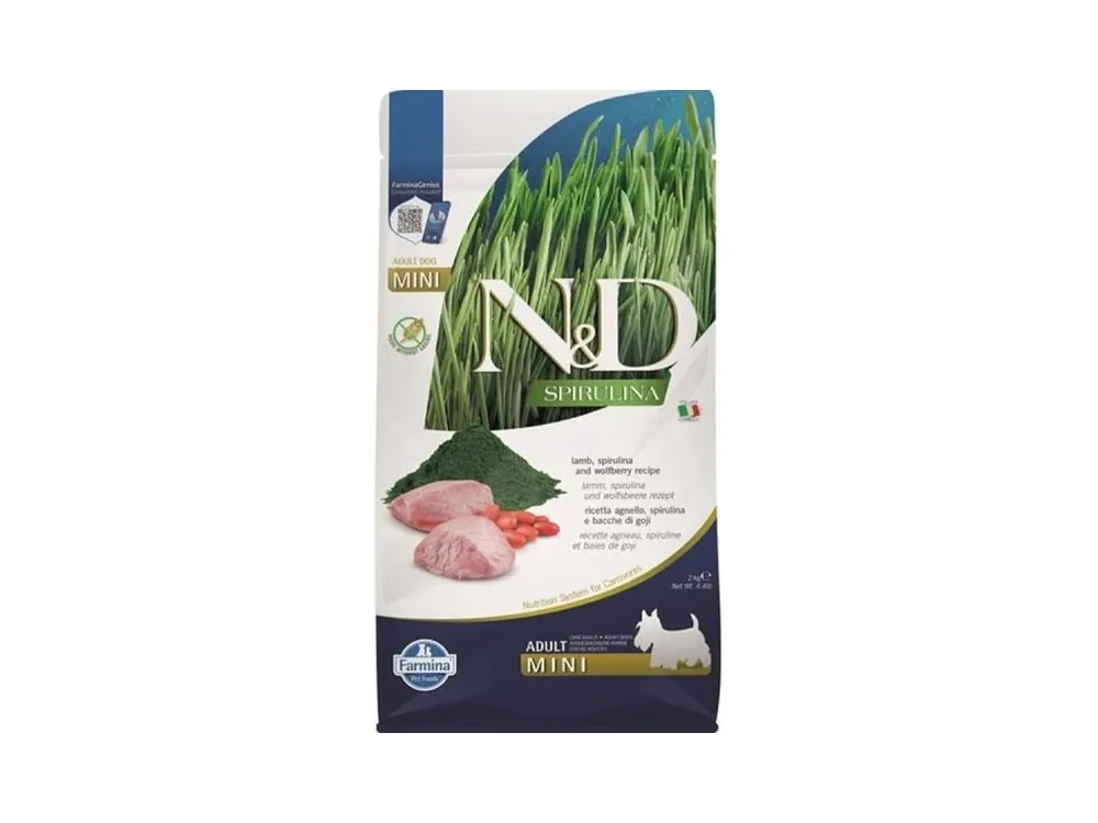 N&D SPIRULINA Dog GF Lamb & Wolfberry Adult Mini 2 kg Vysoce Kvalitní