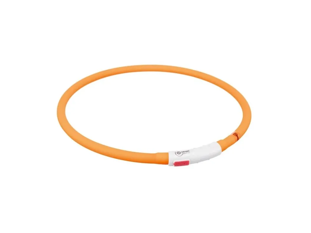 Flash USB svítící obojek XS-XL 70 cm / 10 mm - oranžová Hit Sezóny