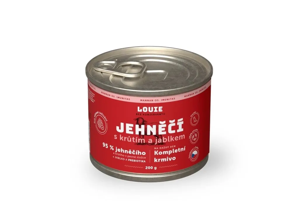 Louie konzerva pro psy jehněčí, krůta, jablka 200 g Sleva