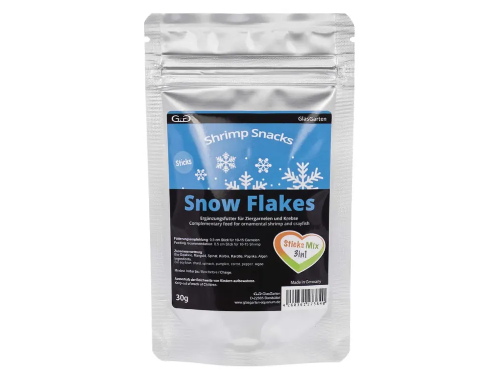 GlasGarten Shrimp Snacks Snow Flakes Sticks Mix 3v1 30 g Vysoce Kvalitní