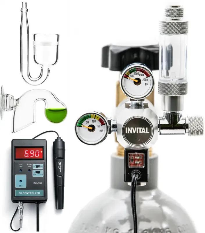 CO2 set Standard s kontrolérem, nočním vypínáním, 5l lahví, příslušenstvím Nízká Cena