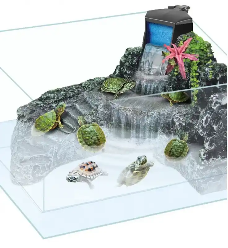 Želvárium s 3D pozadím a filtrem 30x20x22 cm - neúplný produkt Dokud Zásoby Vydrží