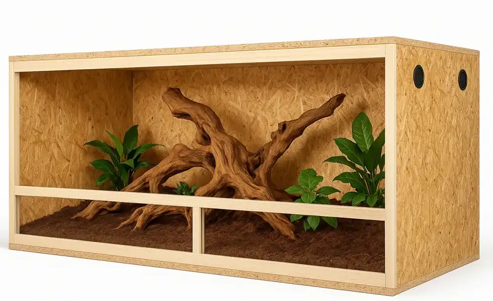 INVITAL OSB dřevěné sestavitelné terárium 120 x 60 x 80 cm - vrácený produkt Autentický