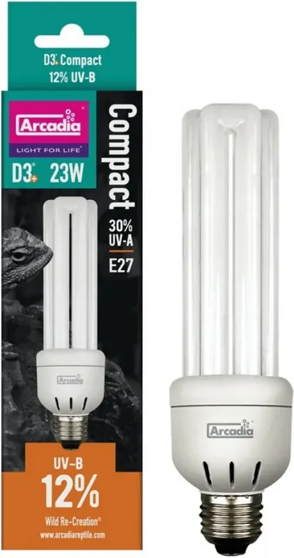 Arcadia D3 Compact Reptile Lamp 12.0 UVB 23 W Akční Cena