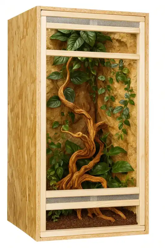 Nejprodávanější INVITAL OSB dřevěné sestavitelné terárium 50 x 50 x 100 cm