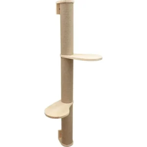 Škrabadlo pro kočky, nástěnný sloupek s odpočívadly, 127 cm Sleva