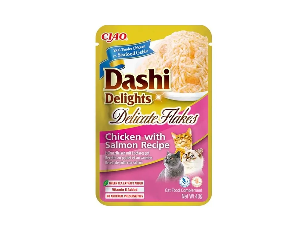 Značkový Inaba Dashi Delights Delicate kaps.kuře,losos 40 g