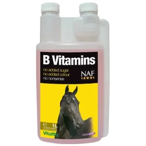 B vitamins pro soustředěnost a vitalitu koní, láhev s dávkovačem 1000 ml Vysoce Kvalitní