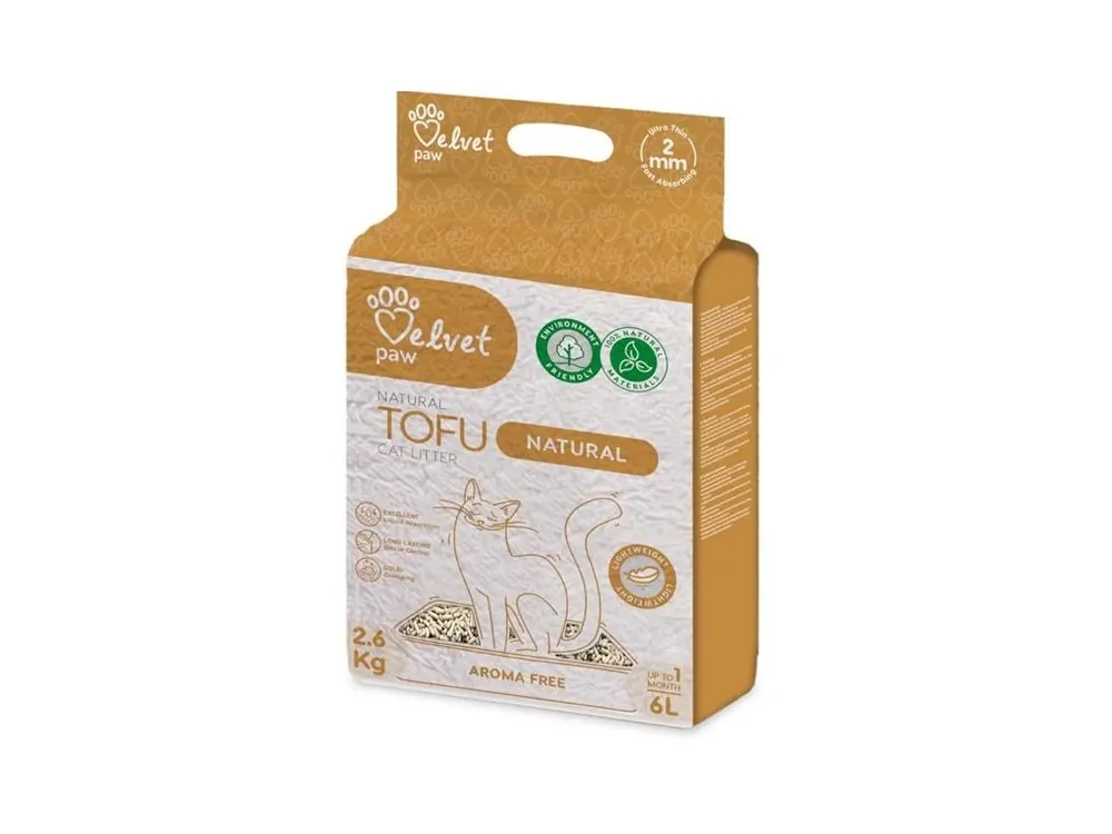 Zlevněný Stelivo Velvet Paw Tofu Natural 6l /2,6kg