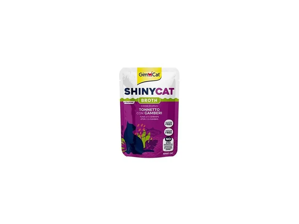 GimCat ShinyCat kapsa tuňák s krevetami ve vývaru 70g Nízká Cena