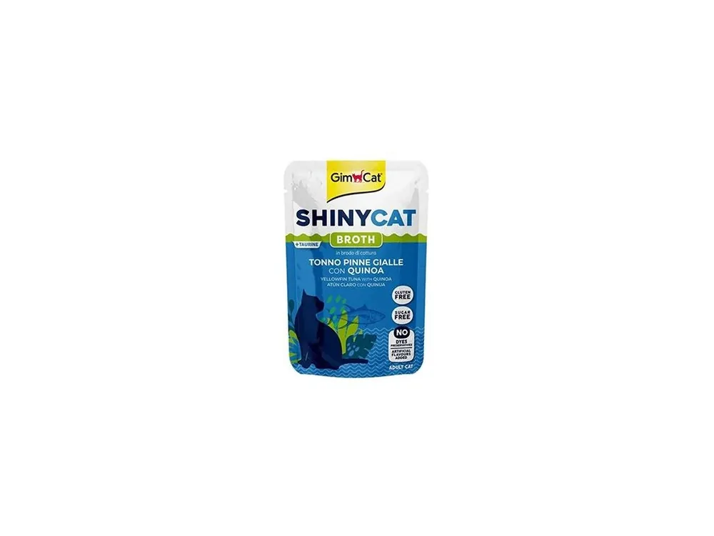 GimCat ShinyCat kapsa tuňák žlut.s quinoa ve vývaru70g Výprodej