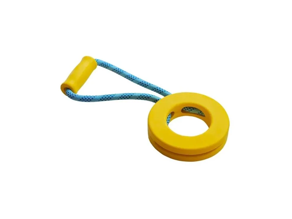 Must-Have Hračka plovoucí TPR kruh s provazem 31,5cm žlutá Nobby