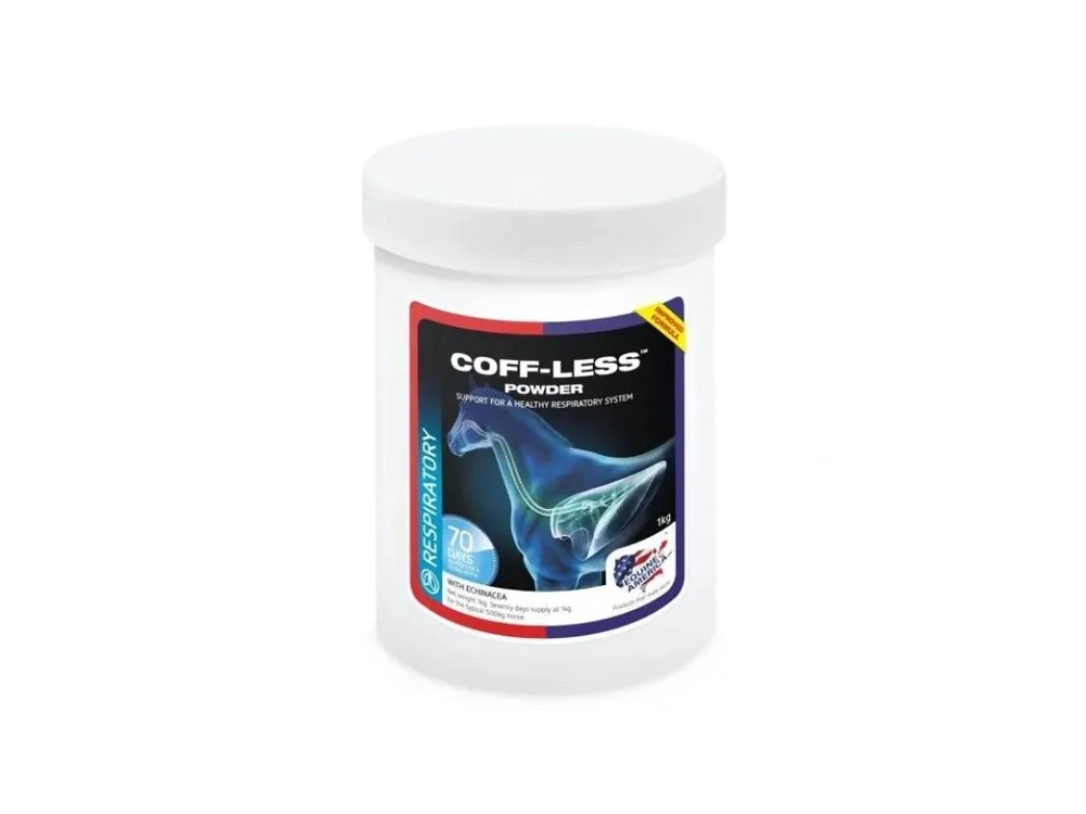 Hit Sezóny Coff-Less s aloe vera prášek na cílenou přirozenou podporu dýchacího systému koní, Balení 1kg (vystačí na 70 dní)