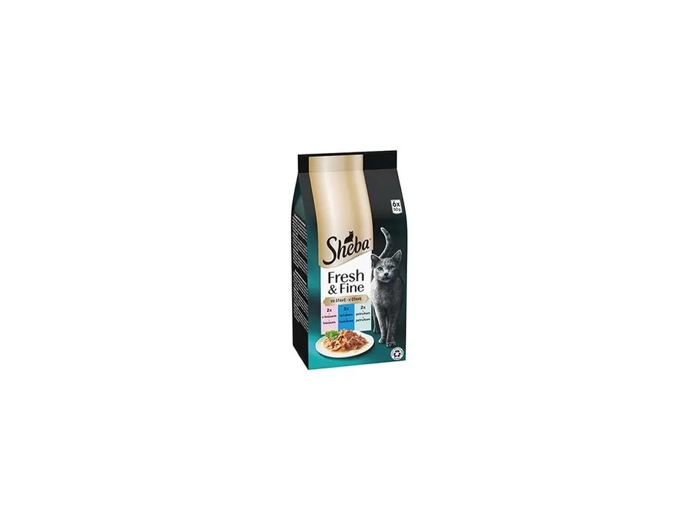 Sheba kapsa Fresh&Fine mix losos,tuňák,pstruh 6x50g Nejprodávanější