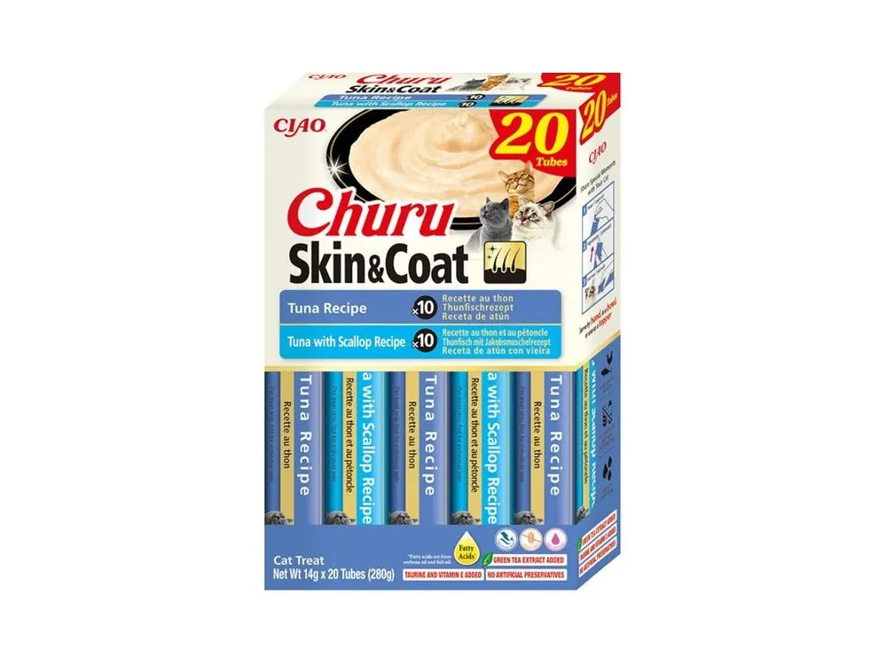 Inaba Churu Skin & Coat tuňák multipack 20 x 14g Nová Kolekce