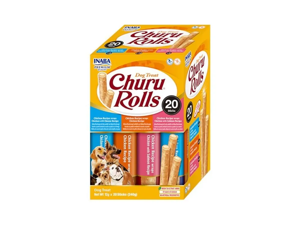 Nejlepší Cena Inaba Churu Rolls dog snack multipack 20x 12g