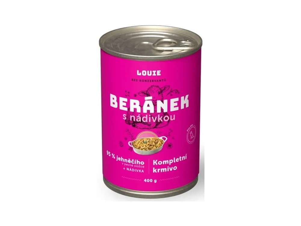 Sezónní Sleva Louie konzerva pro psy - Beránek s nádivkou 400 g