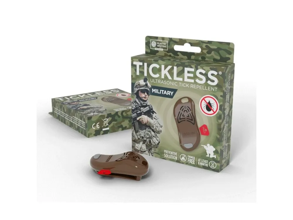 TICKLESS® MILITARY Ultrazvukový odpuzovač klíšťat a blech pro lidi hnědý Hit Sezóny